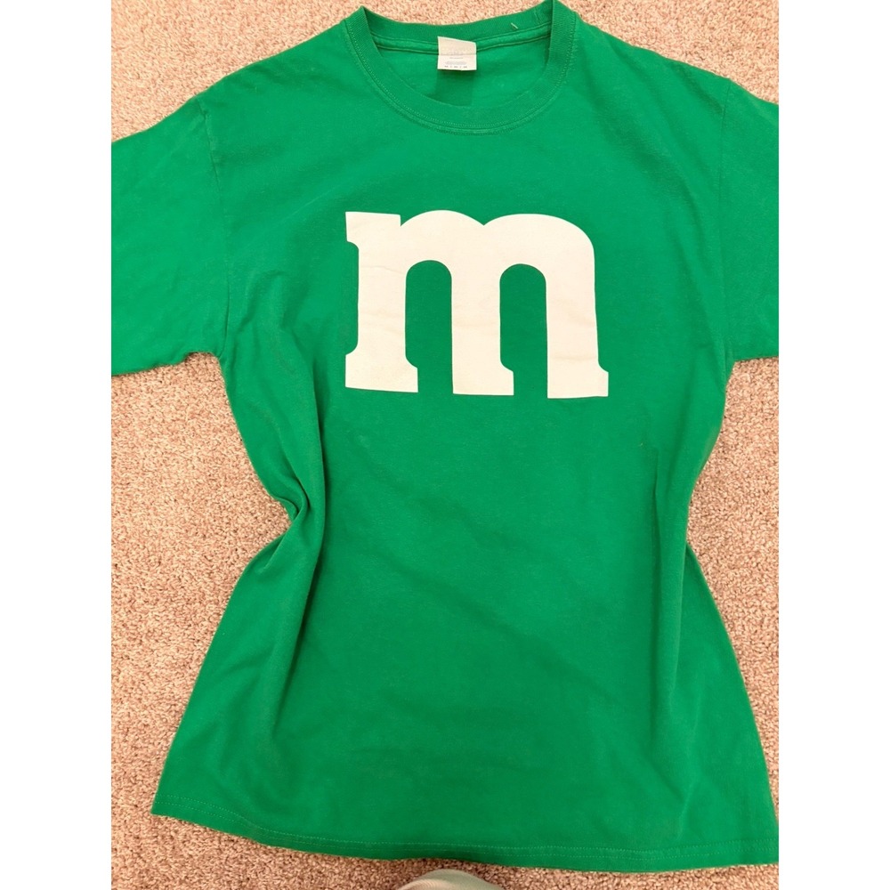 Port & Company Core Cotton M Green Crew Neck Short Sleeve M&M's Logo Tee